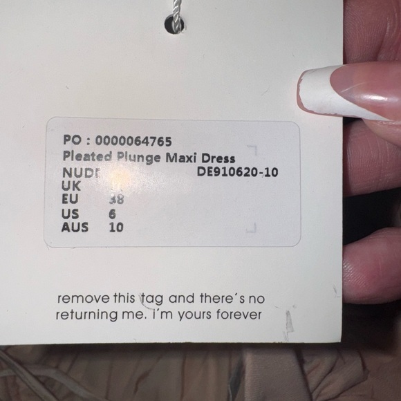 Missguided Plunging Neck Maxi Dress Peach Size 6 - Picture 4 of 16